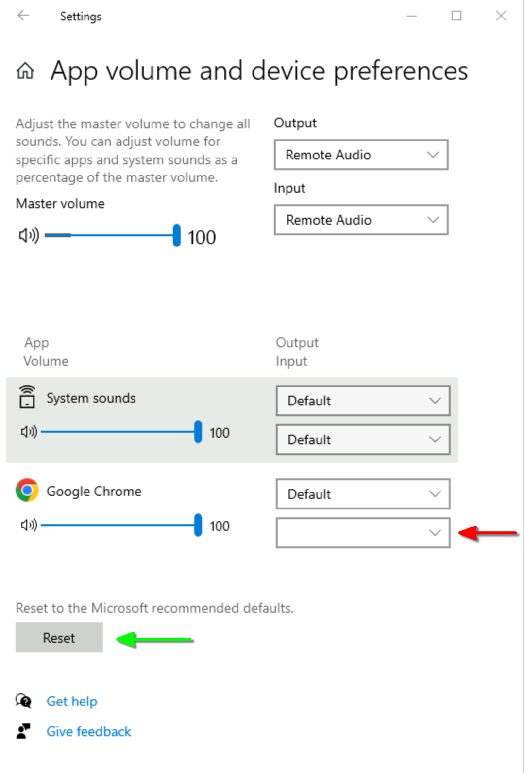 windows audio reset