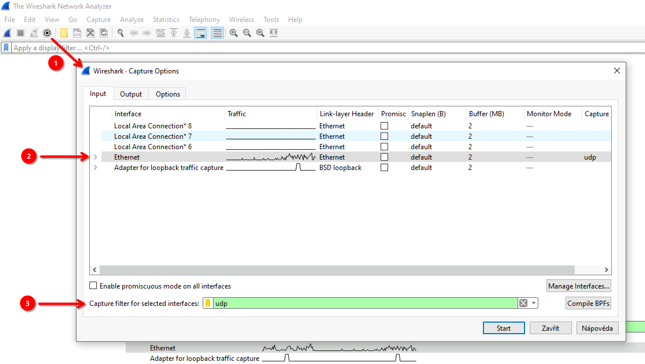 UDP filter settings